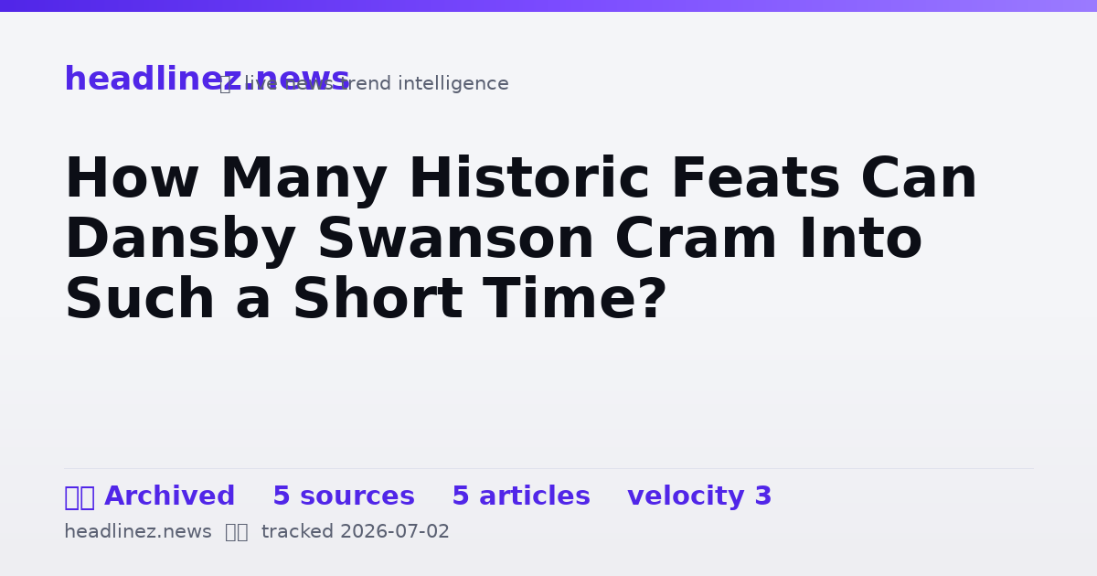 Visual summary for How Many Historic Feats Can Dansby Swanson Cram Into Such a Short Time?