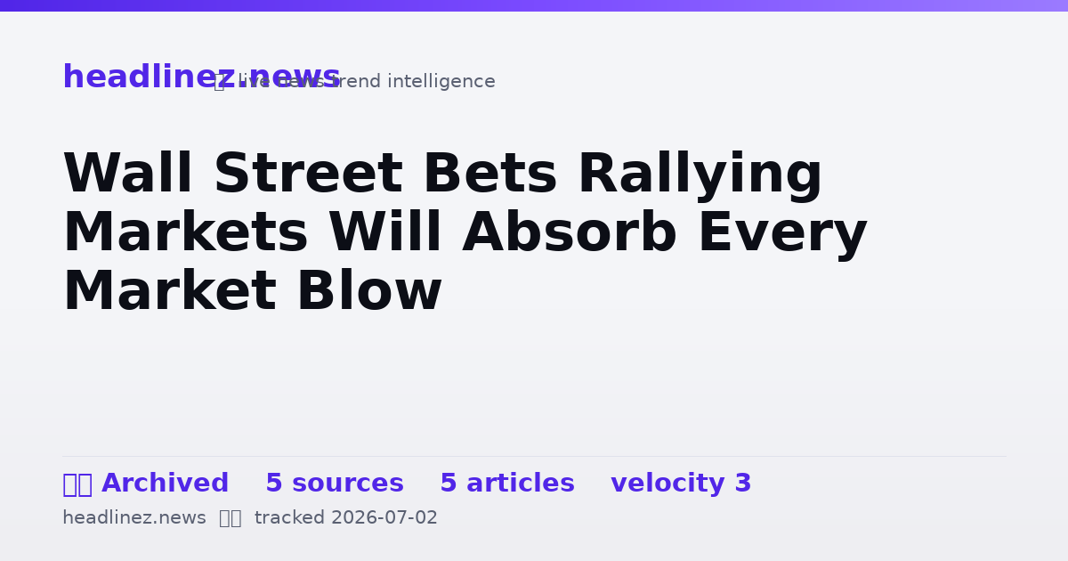 Visual summary for Wall Street Bets Rallying Markets Will Absorb Every Market Blow