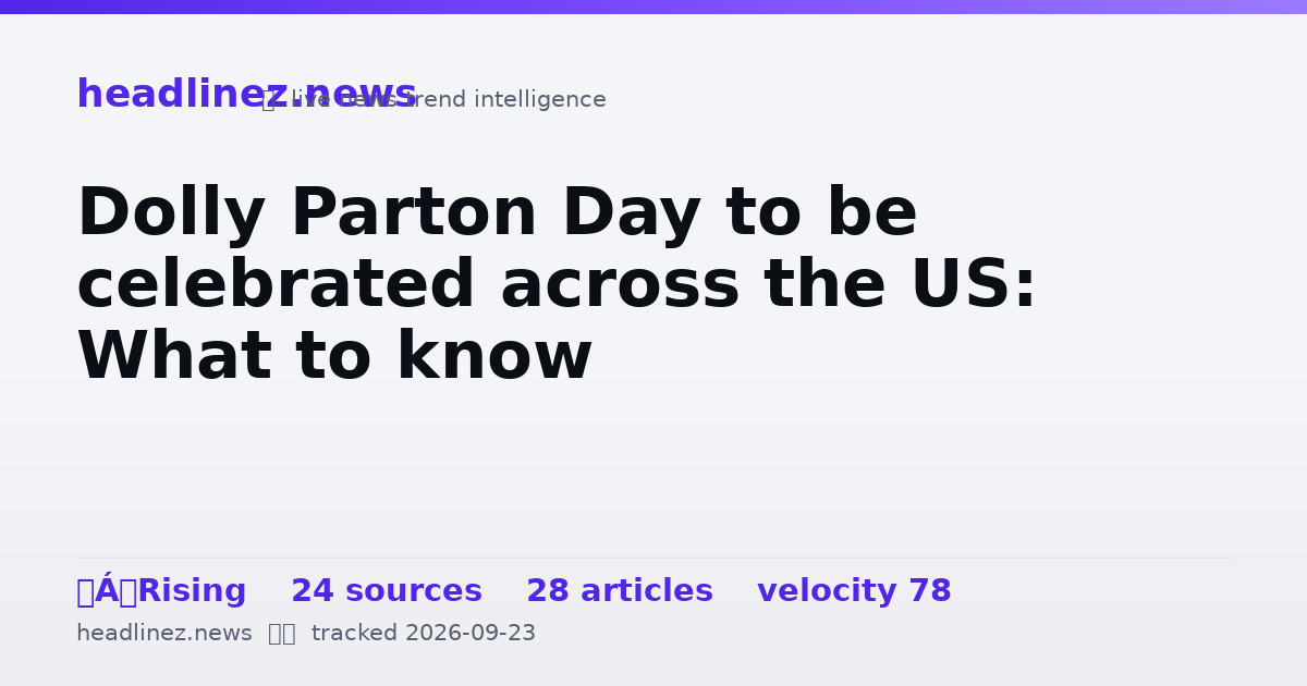 Visual summary for Dolly Parton Day to be celebrated across the US: What to know