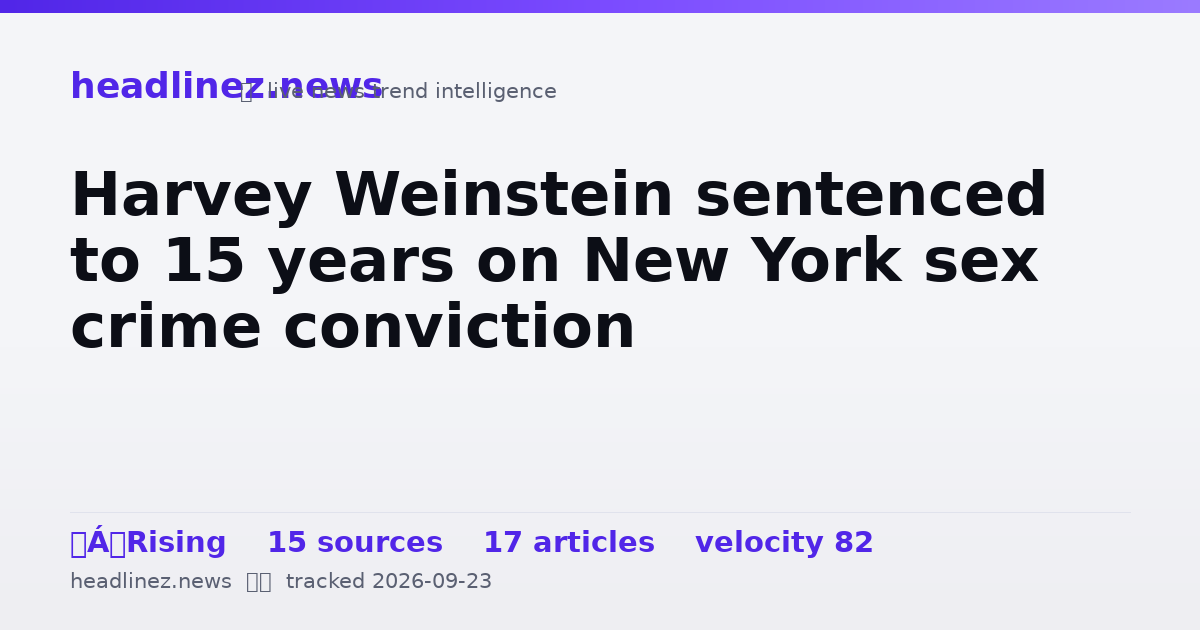 Visual summary for Harvey Weinstein sentenced to 15 years on New York sex crime conviction