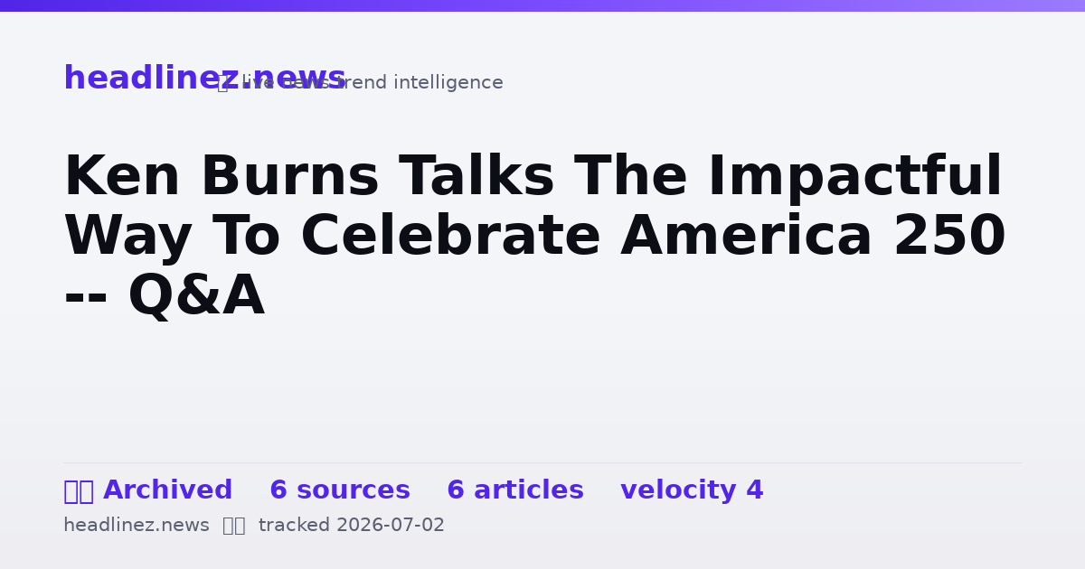 Visual summary for Ken Burns Talks The Impactful Way To Celebrate America 250 -- Q&A
