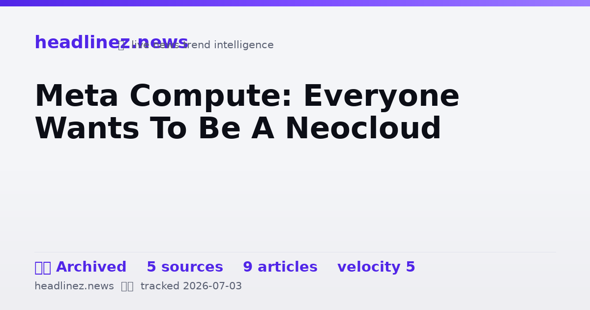 Visual summary for Meta Compute: Everyone Wants To Be A Neocloud