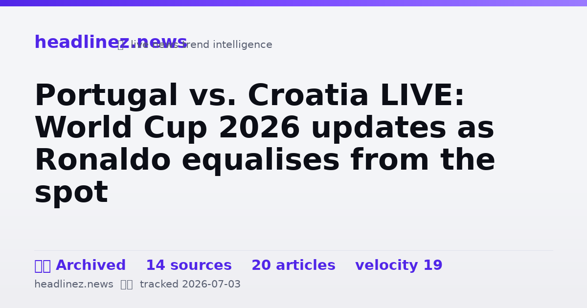 Visual summary for Portugal vs. Croatia LIVE: World Cup 2026 updates as Ronaldo equalises from the spot