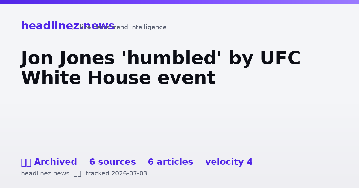 Visual summary for Jon Jones 'humbled' by UFC White House event