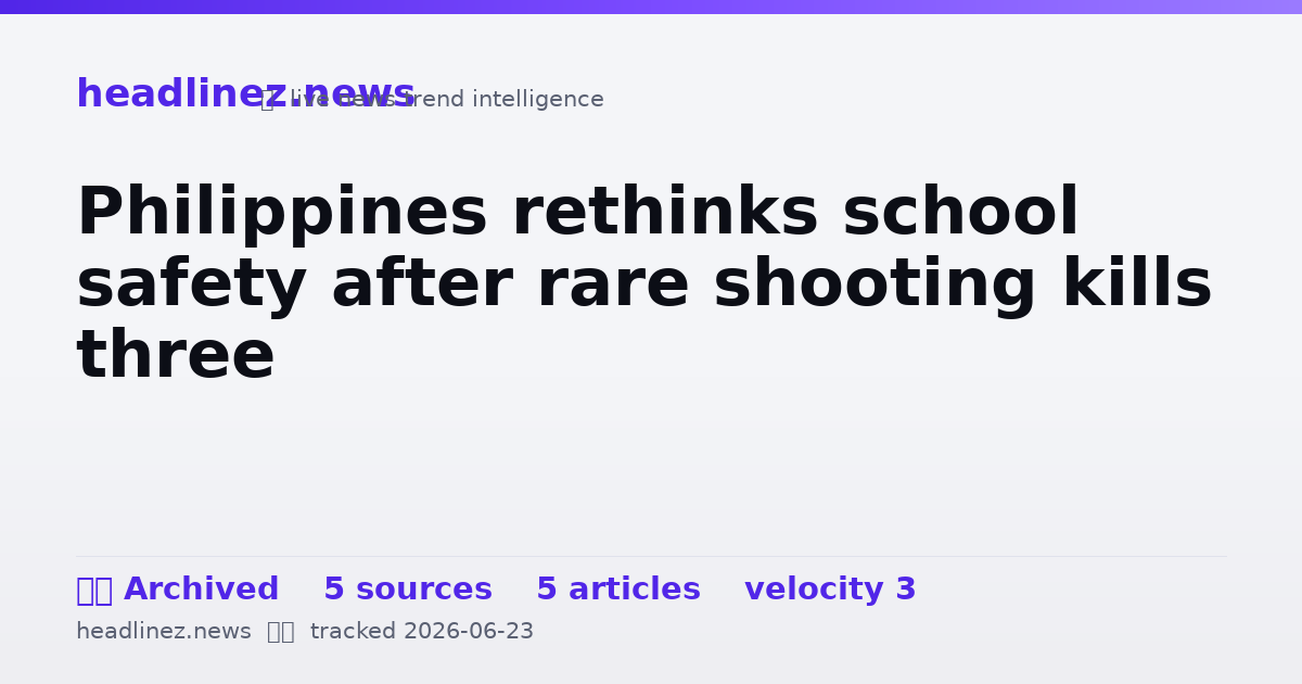 Visual summary for Philippines rethinks school safety after rare shooting kills three