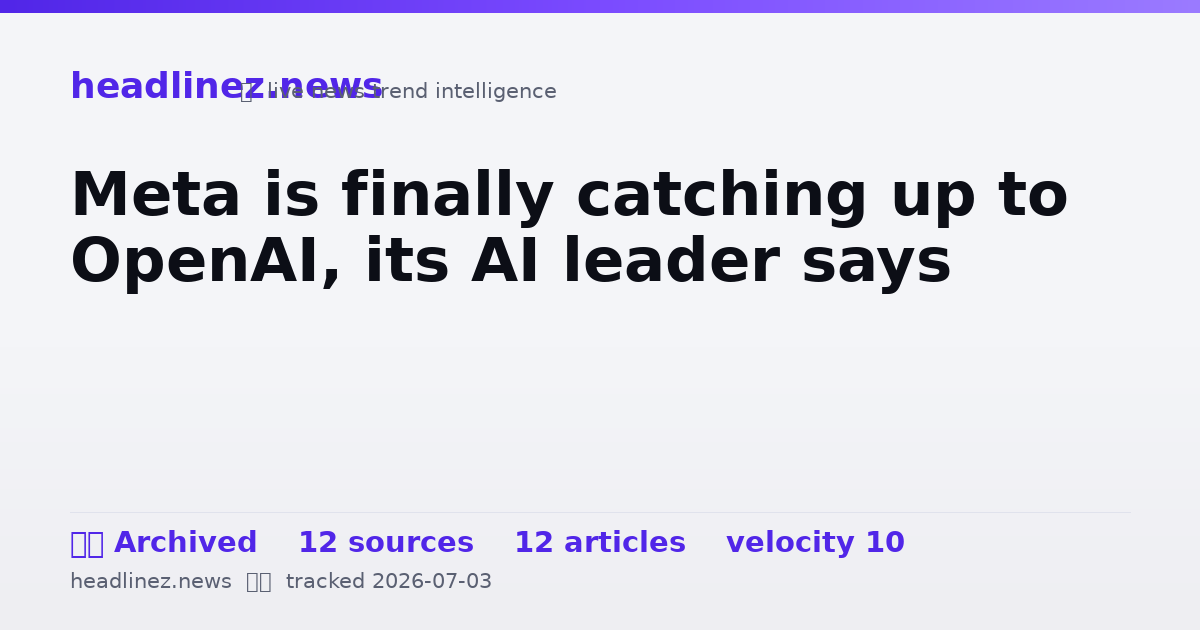 Visual summary for Meta is finally catching up to OpenAI, its AI leader says