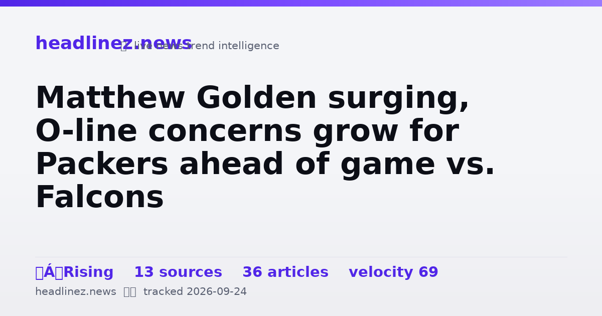 Visual summary for Matthew Golden surging, O-line concerns grow for Packers ahead of game vs. Falcons