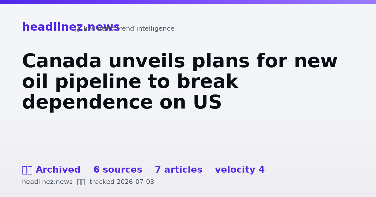 Visual summary for Canada unveils plans for new oil pipeline to break dependence on US
