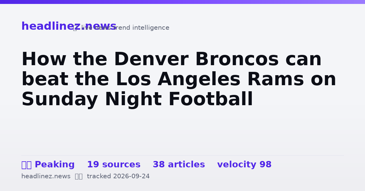 Visual summary for How the Denver Broncos can beat the Los Angeles Rams on Sunday Night Football