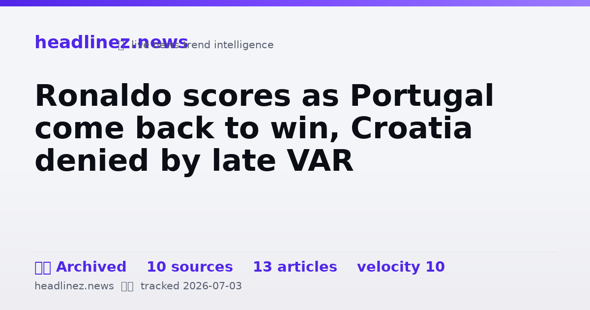 Visual summary for Ronaldo scores as Portugal come back to win, Croatia denied by late VAR