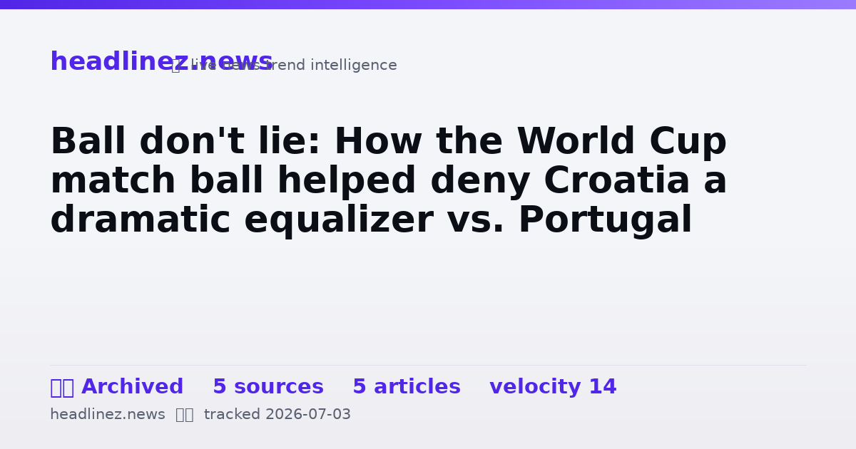 Visual summary for Ball don't lie: How the World Cup match ball helped deny Croatia a dramatic equalizer vs. Portugal