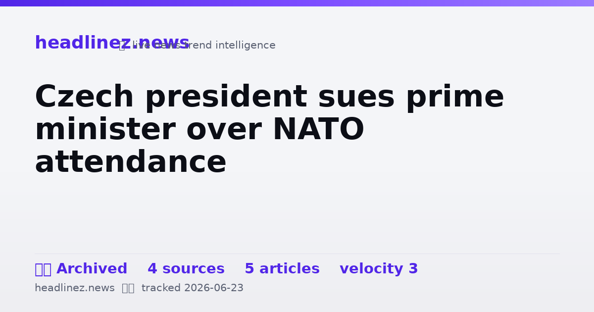 Visual summary for Czech president sues prime minister over NATO attendance