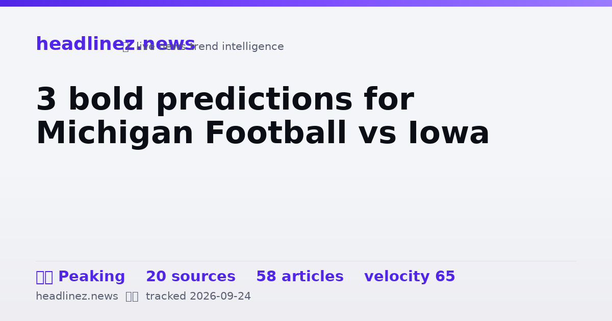 Visual summary for 3 bold predictions for Michigan Football vs Iowa