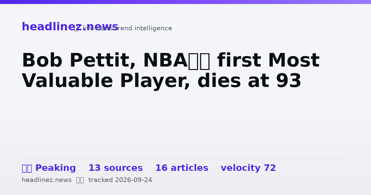 Visual summary for Bob Pettit, NBA’s first Most Valuable Player, dies at 93