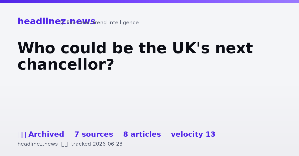 Visual summary for Who could be the UK's next chancellor?