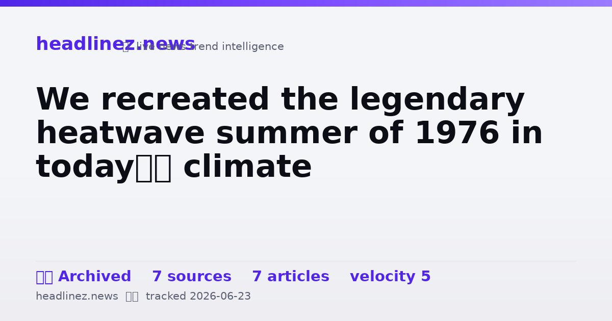 Visual summary for We recreated the legendary heatwave summer of 1976 in today’s climate