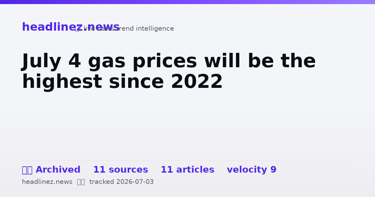 Visual summary for July 4 gas prices will be the highest since 2022