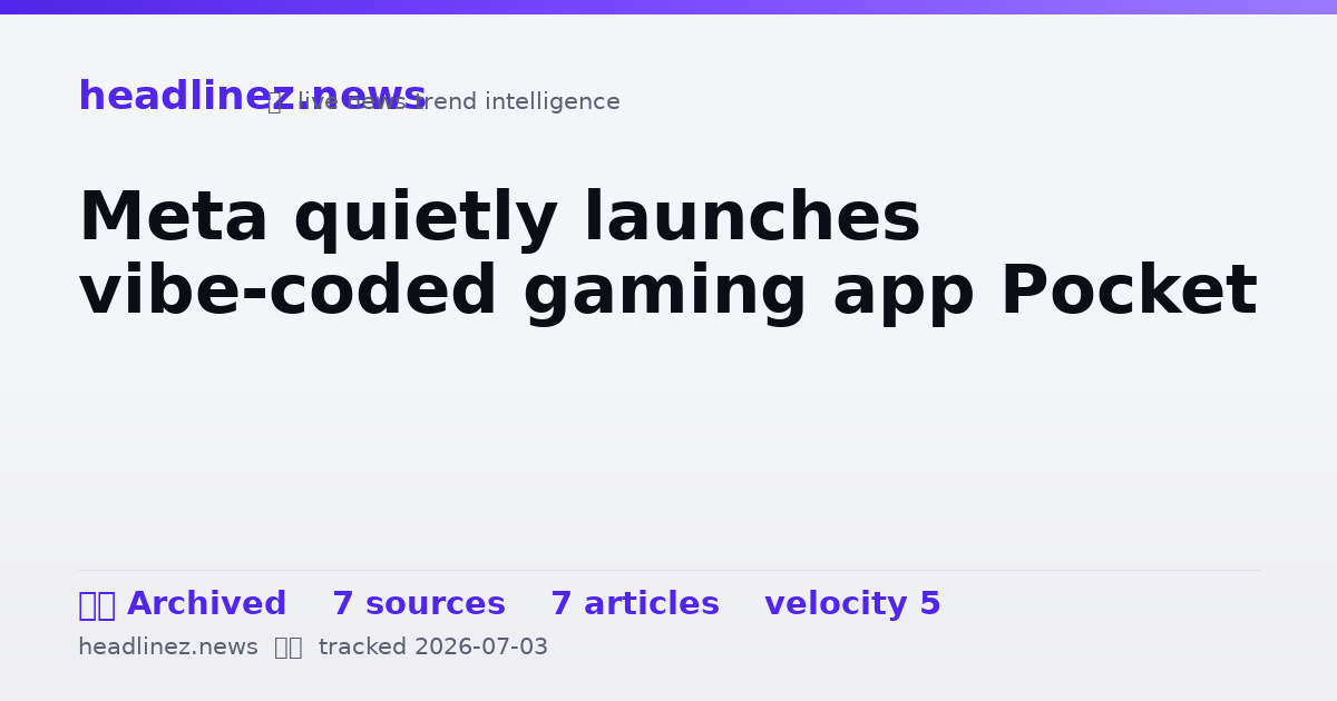 Visual summary for Meta quietly launches vibe-coded gaming app Pocket