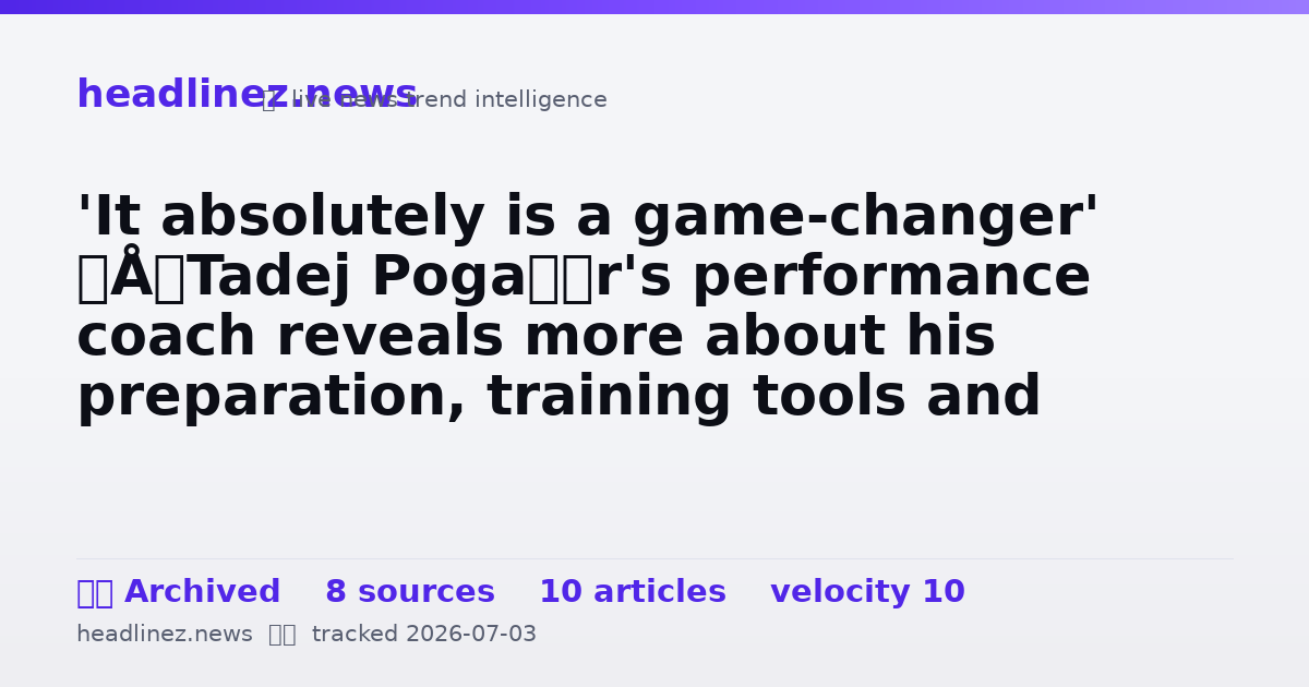 Visual summary for 'It absolutely is a game-changer' – Tadej Pogačar's performance coach reveals more about his preparation, training tools and motivators ahead of the Tour de France