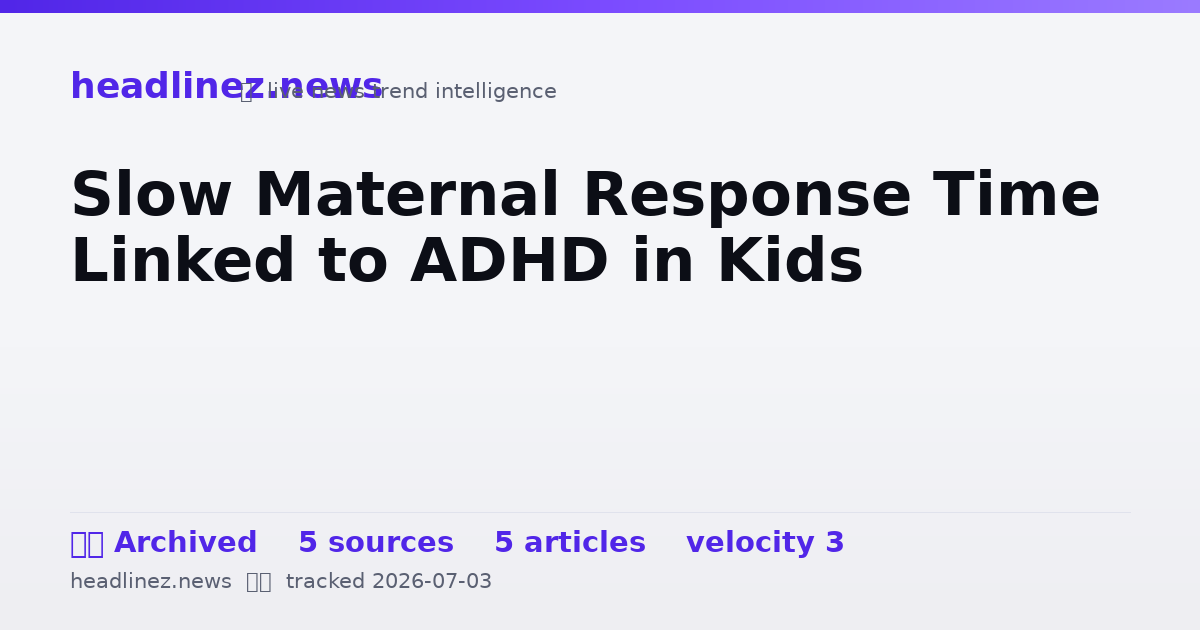 Visual summary for Slow Maternal Response Time Linked to ADHD in Kids