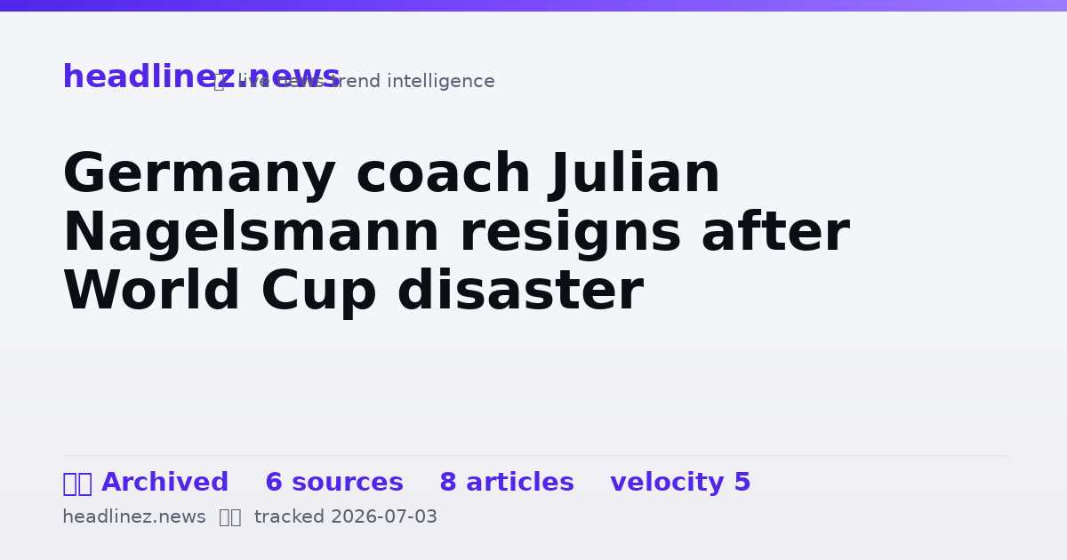 Visual summary for Germany coach Julian Nagelsmann resigns after World Cup disaster