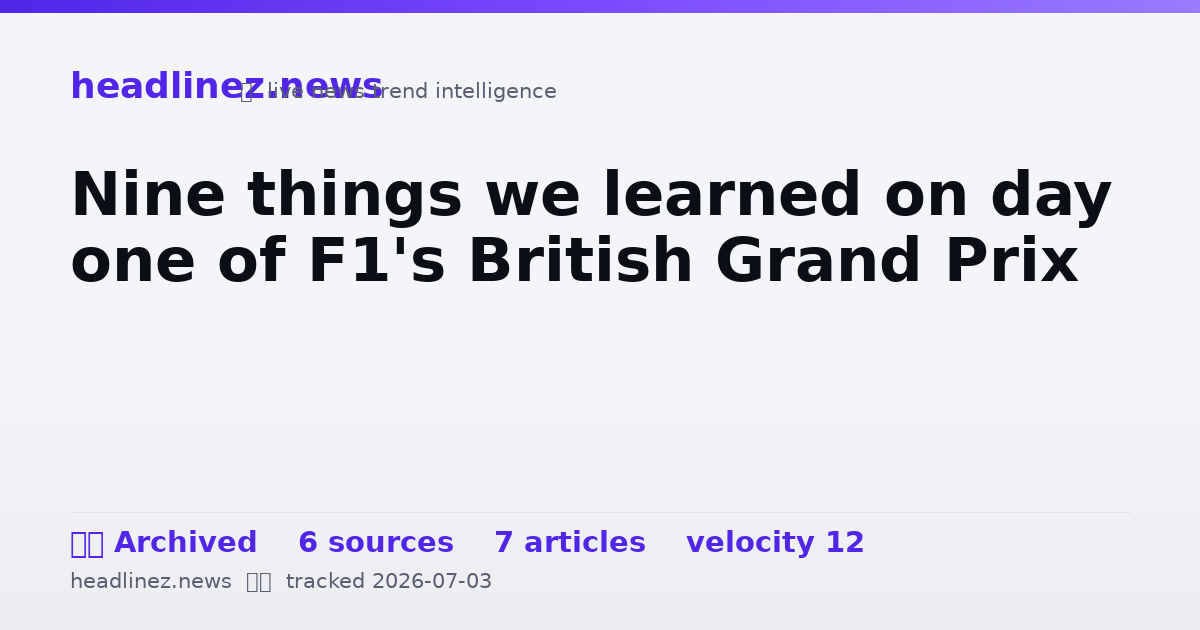 Visual summary for Nine things we learned on day one of F1's British Grand Prix