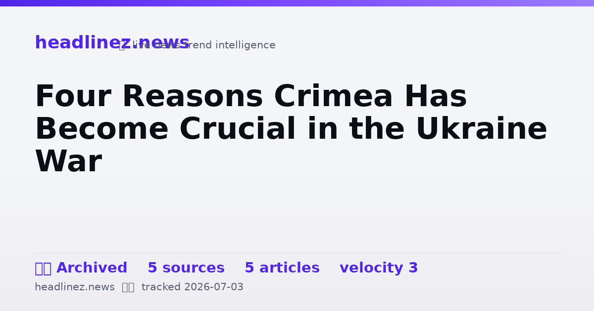 Visual summary for Four Reasons Crimea Has Become Crucial in the Ukraine War