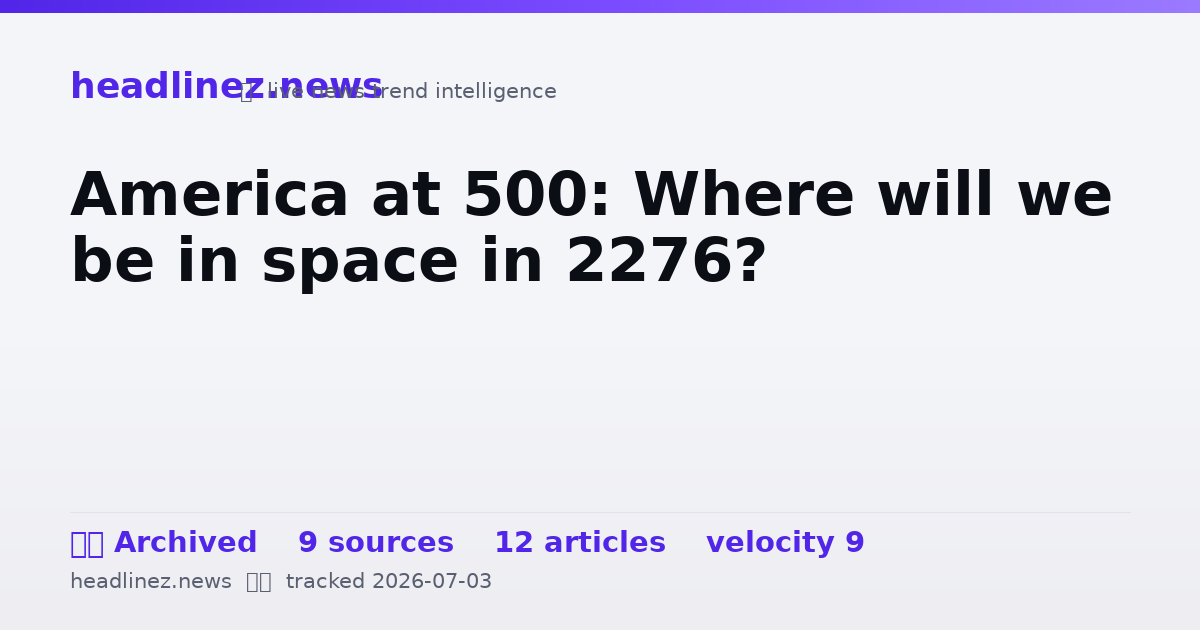 Visual summary for America at 500: Where will we be in space in 2276?
