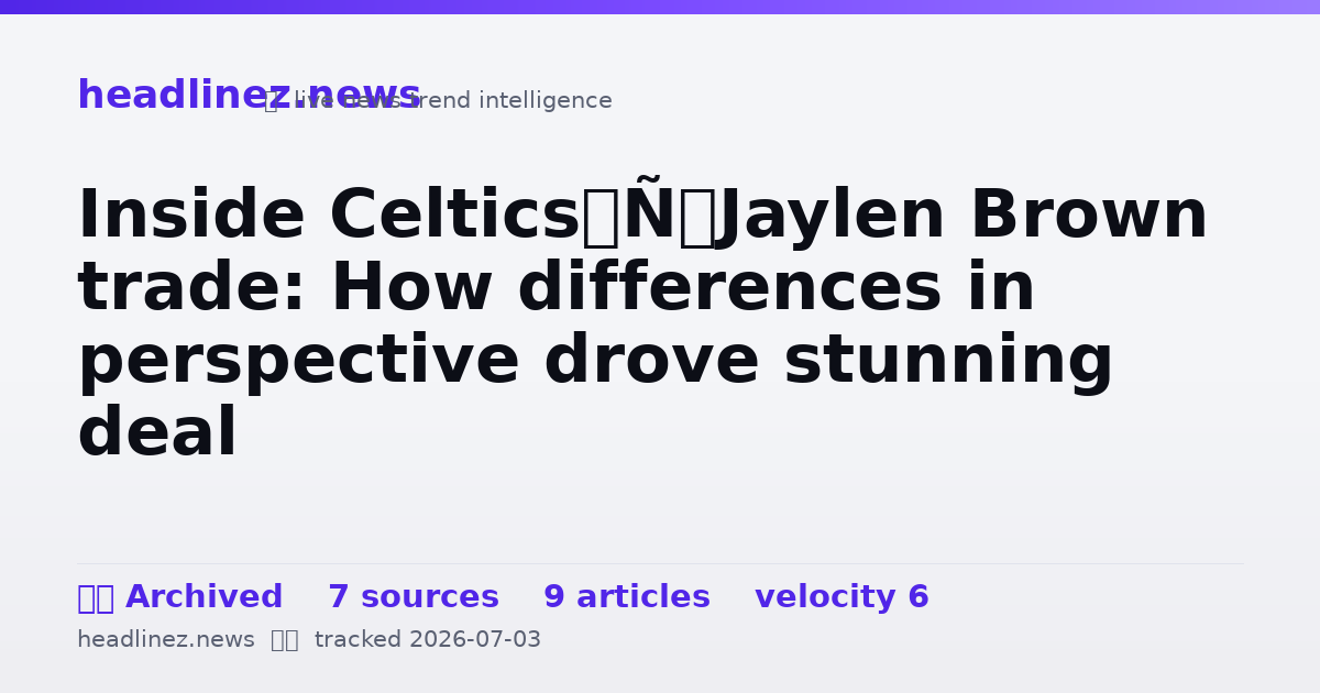 Visual summary for Inside Celtics’ Jaylen Brown trade: How differences in perspective drove stunning deal