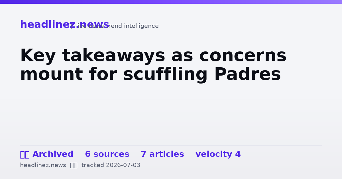 Visual summary for Key takeaways as concerns mount for scuffling Padres