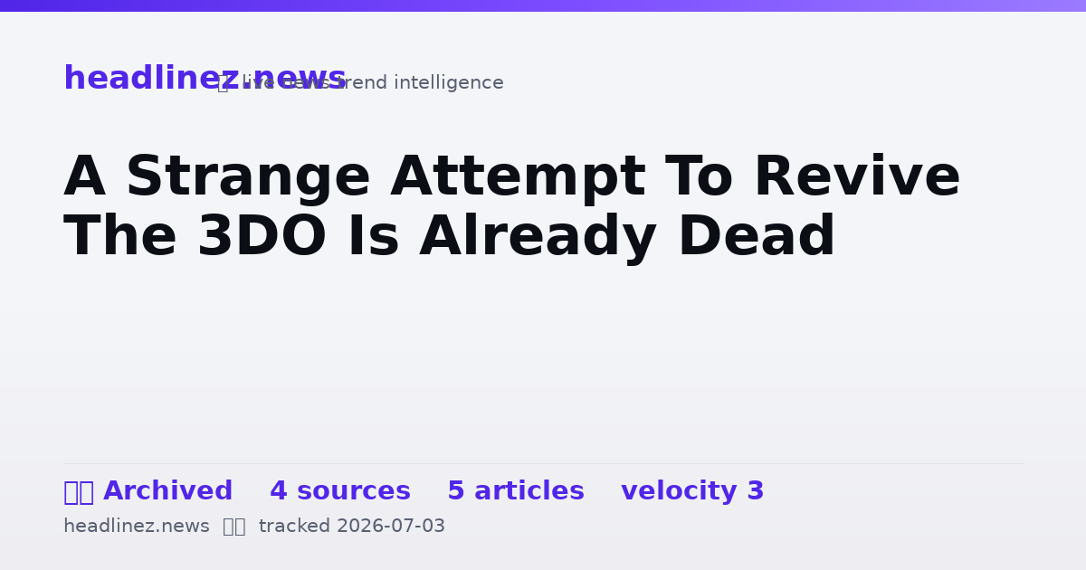 Visual summary for A Strange Attempt To Revive The 3DO Is Already Dead