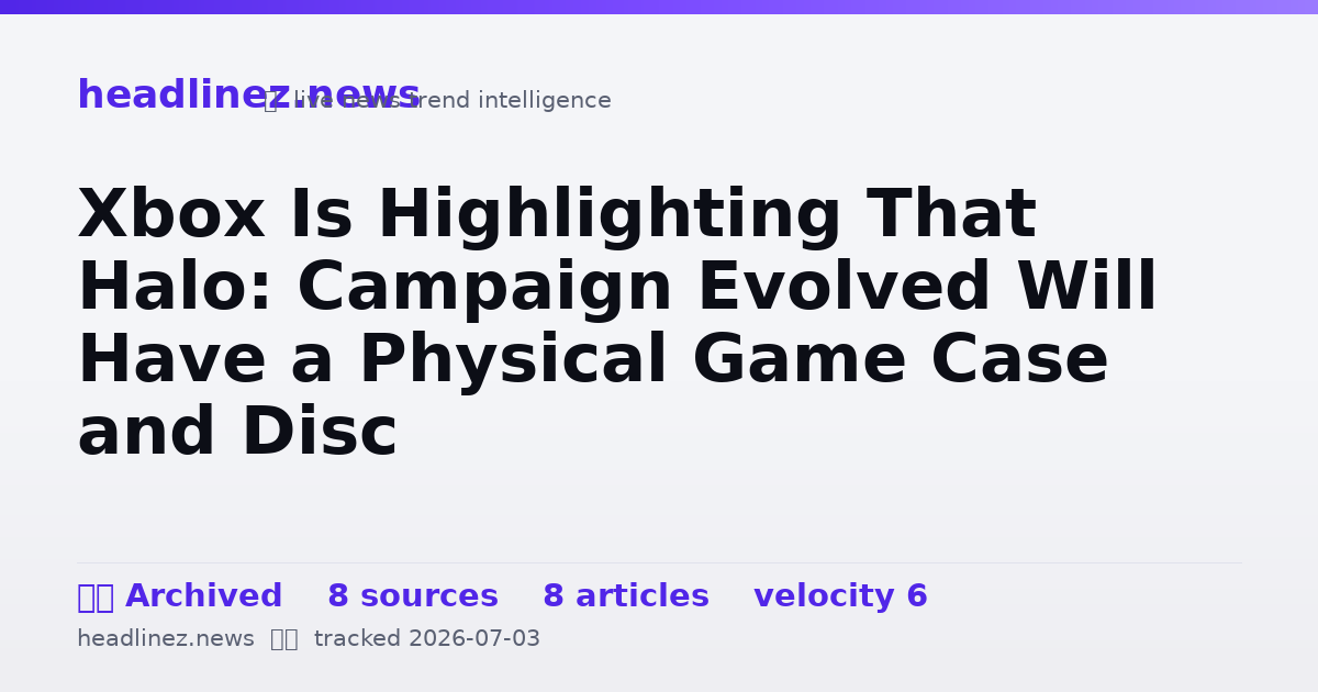 Visual summary for Xbox Is Highlighting That Halo: Campaign Evolved Will Have a Physical Game Case and Disc