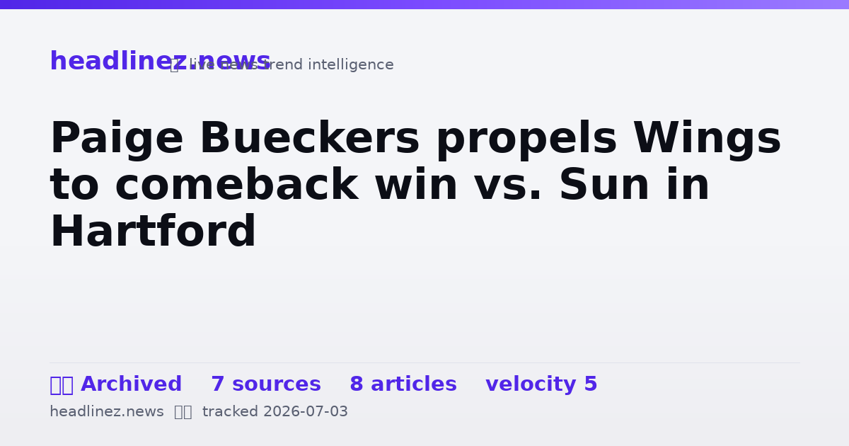 Visual summary for Paige Bueckers propels Wings to comeback win vs. Sun in Hartford