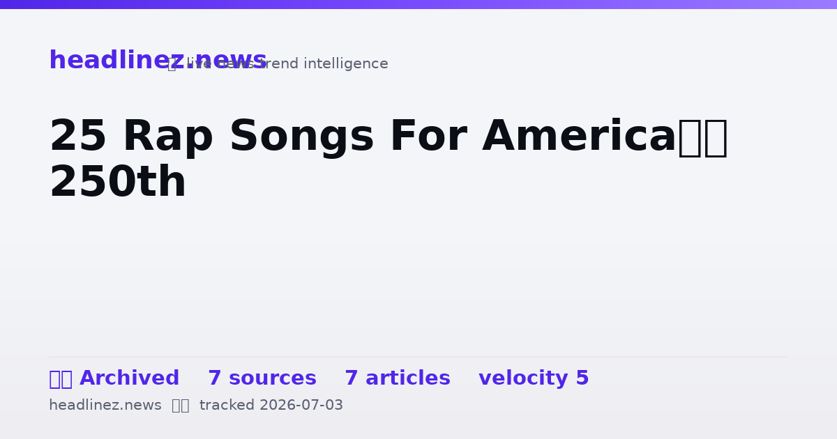 Visual summary for 25 Rap Songs For America’s 250th