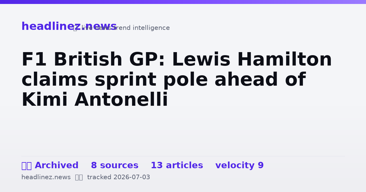 Visual summary for F1 British GP: Lewis Hamilton claims sprint pole ahead of Kimi Antonelli