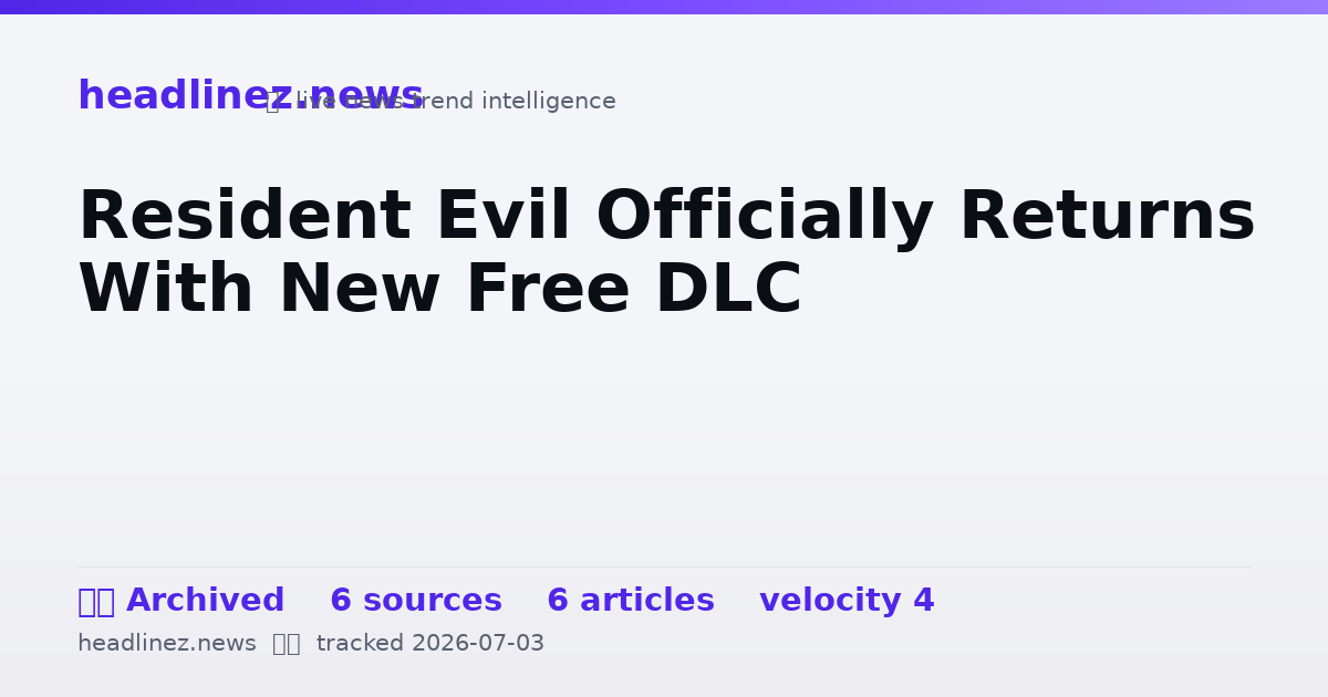 Visual summary for Resident Evil Officially Returns With New Free DLC