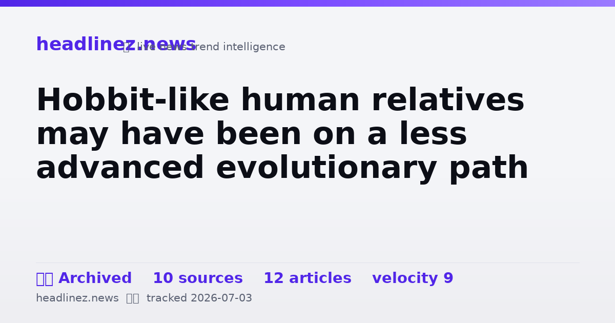Visual summary for Hobbit-like human relatives may have been on a less advanced evolutionary path