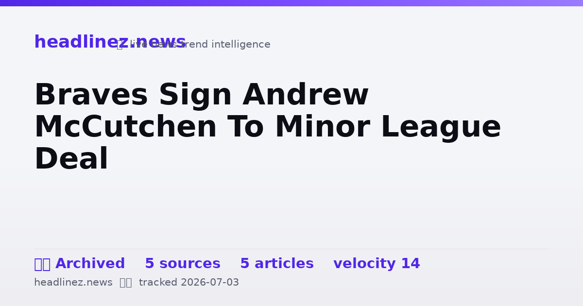 Visual summary for Braves Sign Andrew McCutchen To Minor League Deal