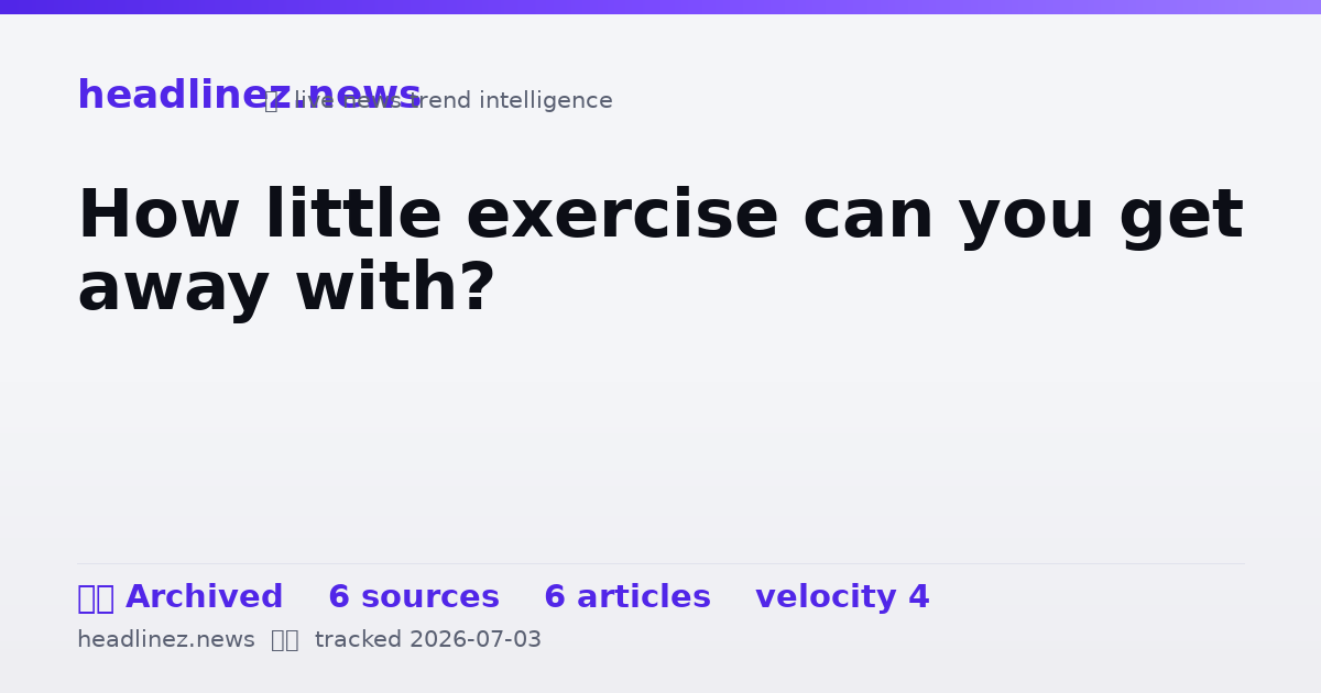 Visual summary for How little exercise can you get away with?