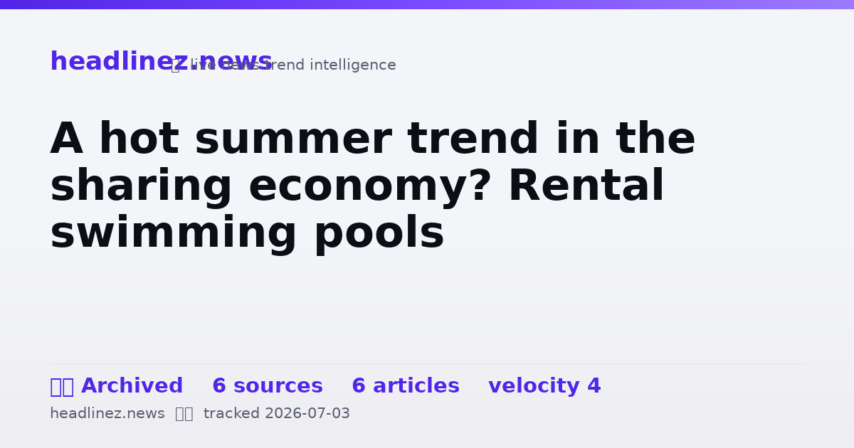 Visual summary for A hot summer trend in the sharing economy? Rental swimming pools
