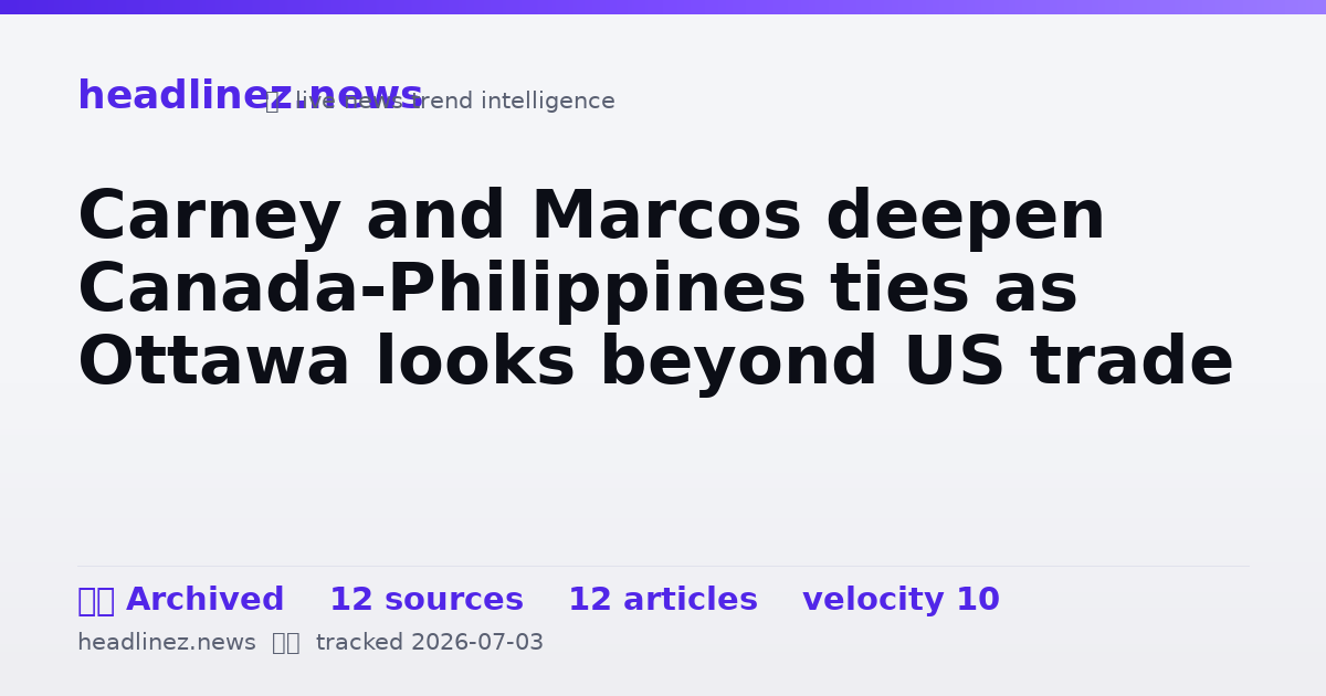 Visual summary for Carney and Marcos deepen Canada-Philippines ties as Ottawa looks beyond US trade