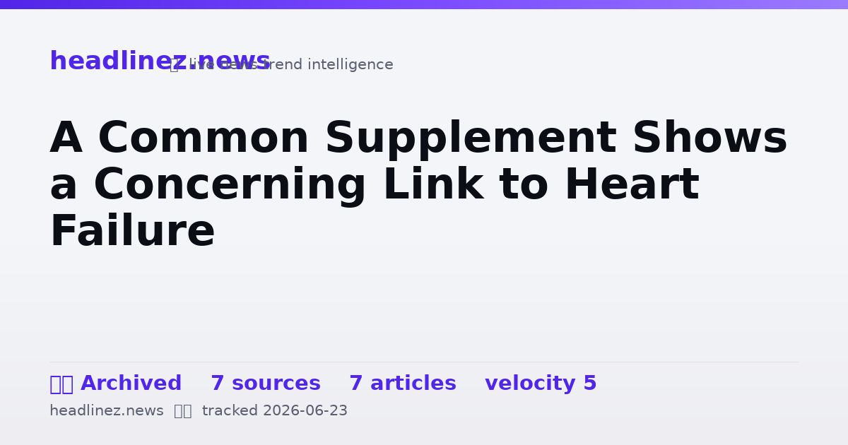 Visual summary for A Common Supplement Shows a Concerning Link to Heart Failure