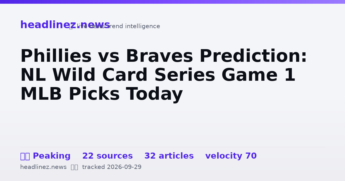 Visual summary for Phillies vs Braves Prediction: NL Wild Card Series Game 1 MLB Picks Today