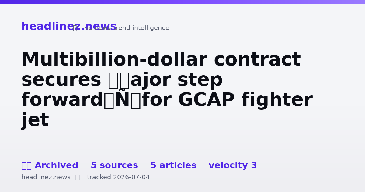Visual summary for Multibillion-dollar contract secures ‘major step forward’ for GCAP fighter jet
