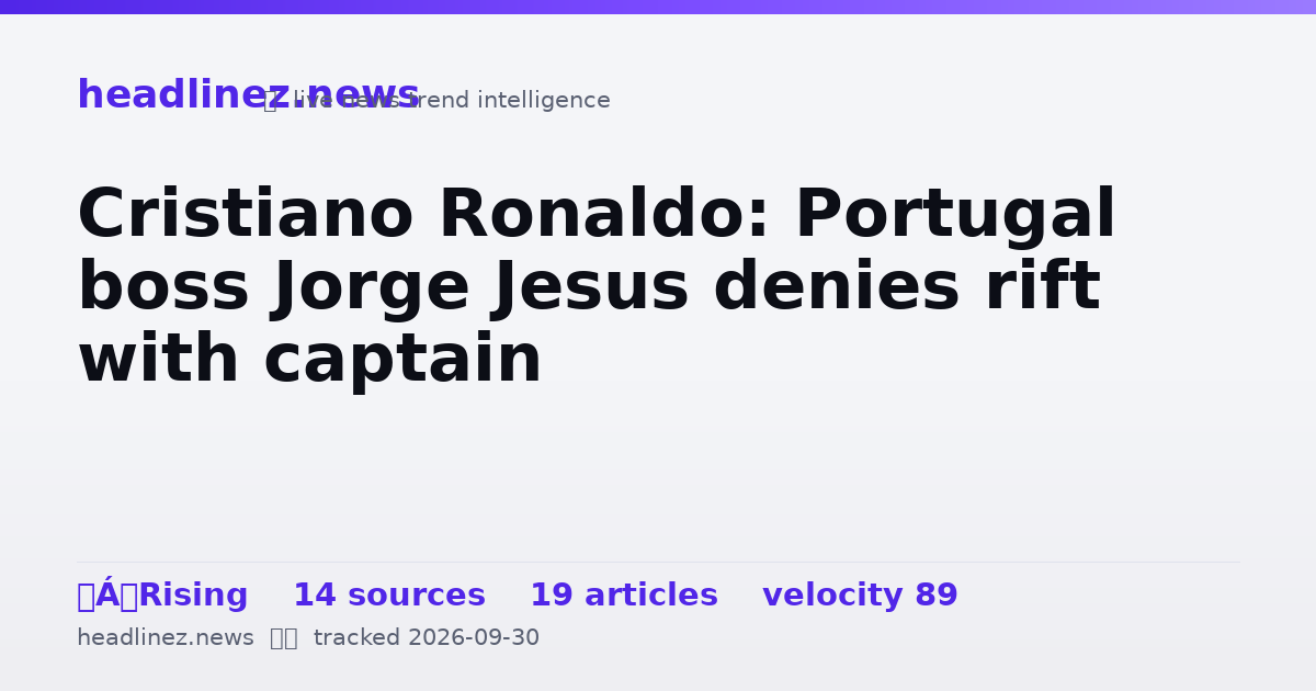 Visual summary for Cristiano Ronaldo: Portugal boss Jorge Jesus denies rift with captain