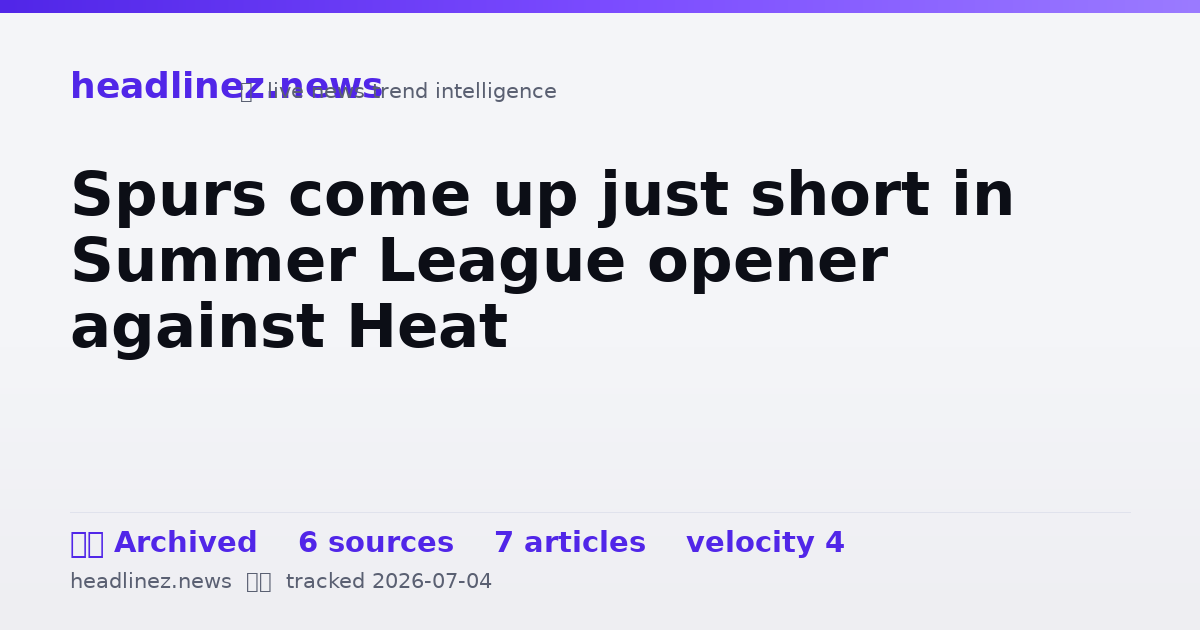 Visual summary for Spurs come up just short in Summer League opener against Heat