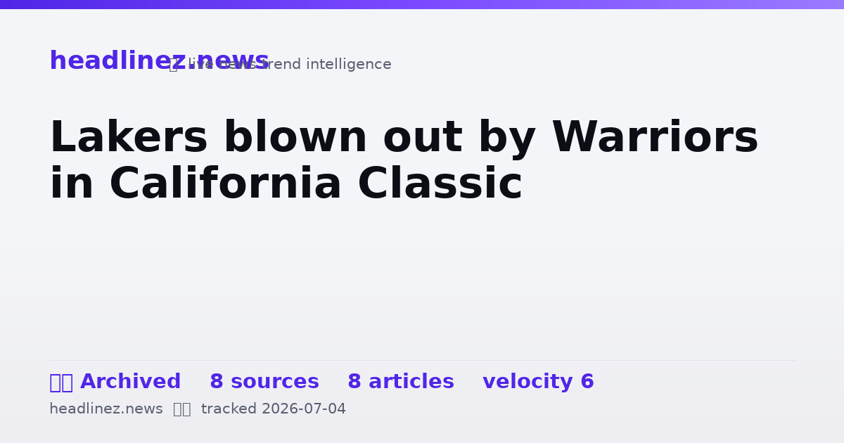 Visual summary for Lakers blown out by Warriors in California Classic