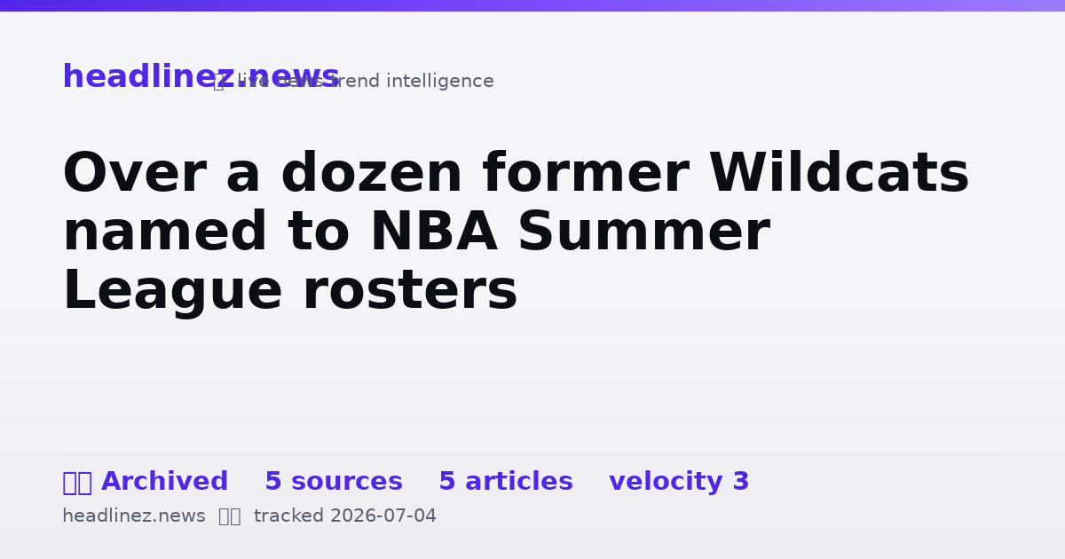 Visual summary for Over a dozen former Wildcats named to NBA Summer League rosters