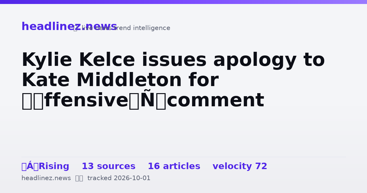 Visual summary for Kylie Kelce issues apology to Kate Middleton for ‘offensive’ comment
