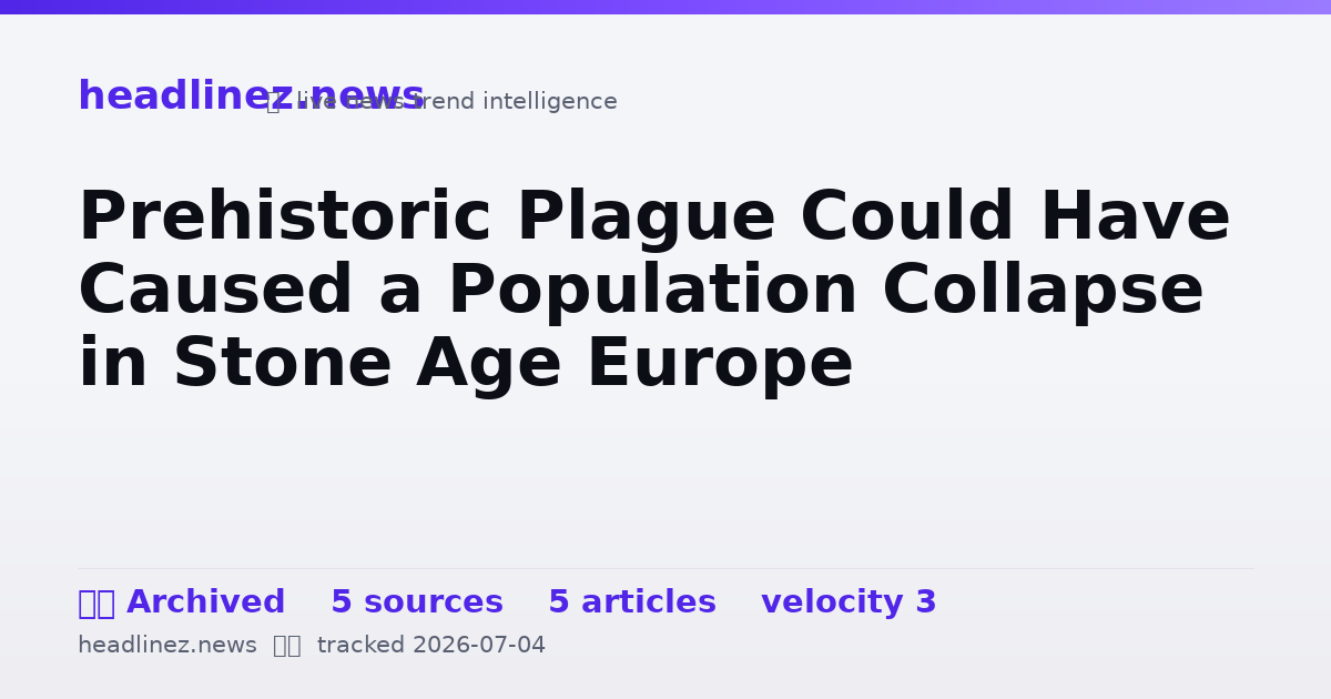 Visual summary for Prehistoric Plague Could Have Caused a Population Collapse in Stone Age Europe